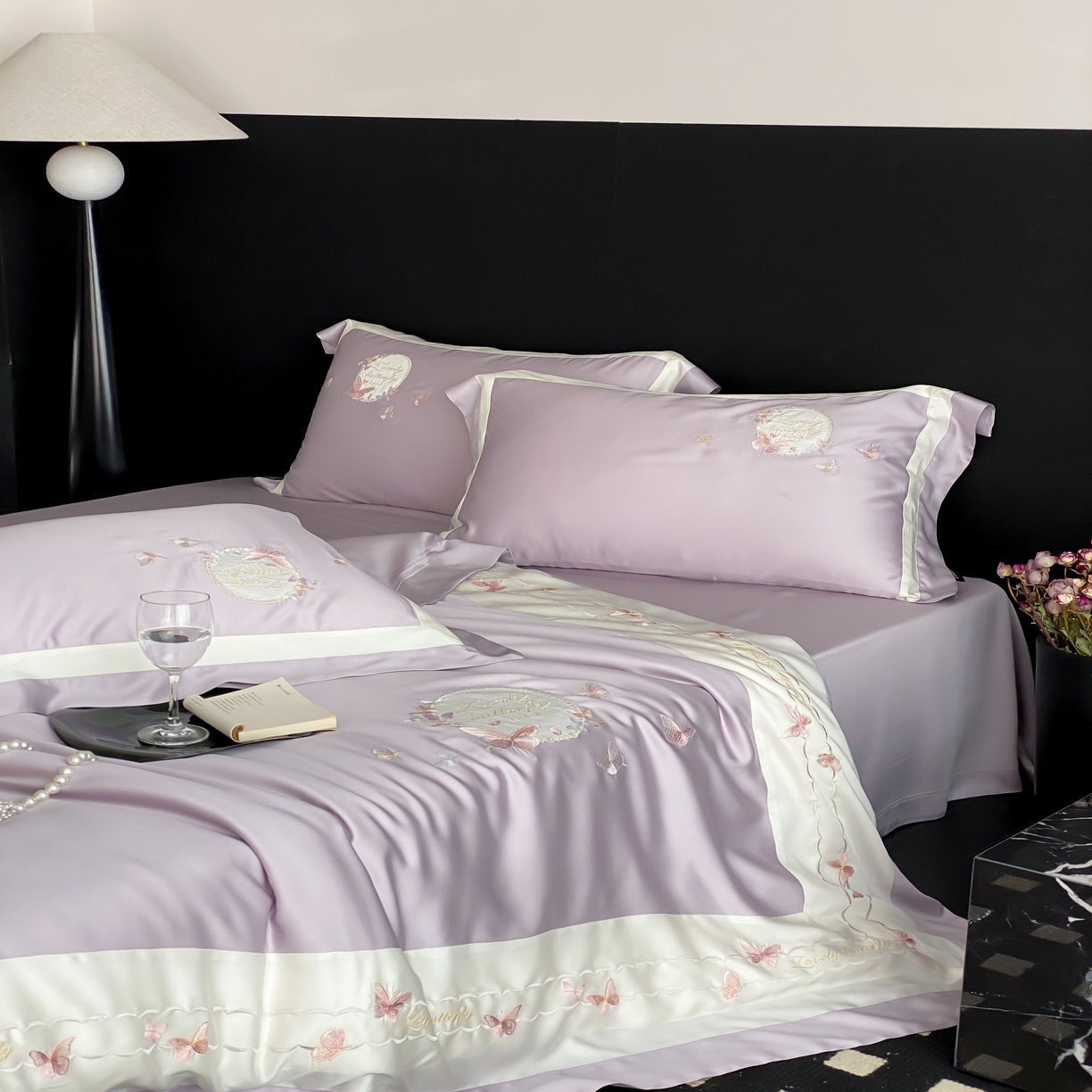 91家纺网 家纺一手货源 找家纺 馨蕊家居 2025新款四件套-棉芳华 芳华-婉若紫