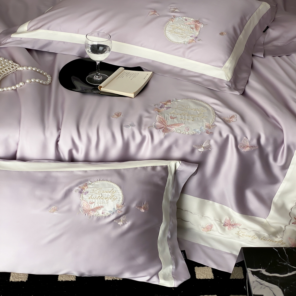 91家纺网 家纺一手货源 找家纺 馨蕊家居 2025新款四件套-棉芳华 芳华-婉若紫