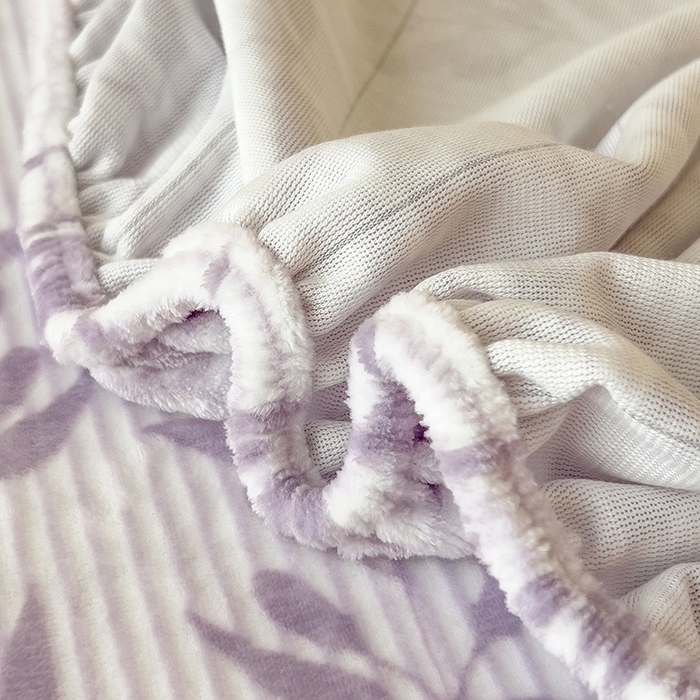 91家纺网 家纺一手货源 找家纺 摩妮卡 2025新款小清新雕花牛奶绒床笠单床笠床笠三件套 朵缇-紫