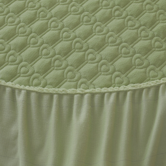 91家纺网 家纺一手货源 找家纺 怡源梦  2025新款夹棉床笠-甜心公主系列 绿色