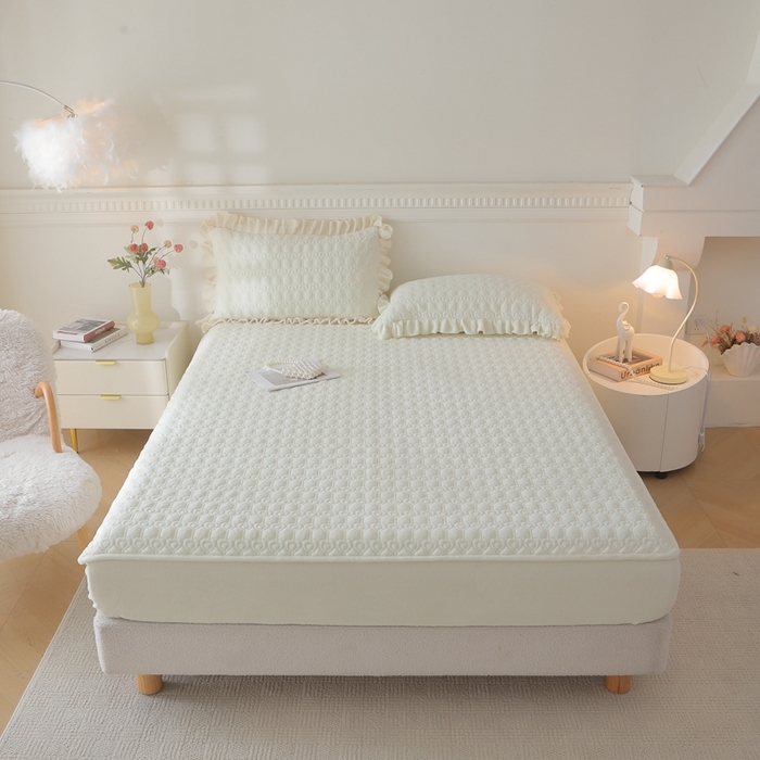 怡源梦  2025新款夹棉床笠-甜心公主系列 米白色