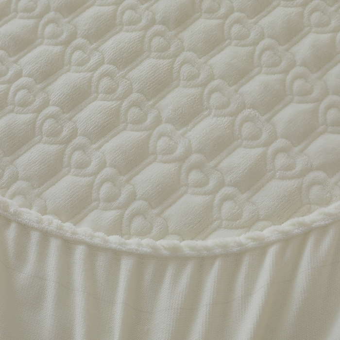 91家纺网 家纺一手货源 找家纺 怡源梦  2025新款夹棉床笠-甜心公主系列 米白色