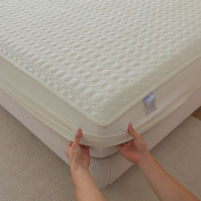 91家纺网 家纺一手货源 找家纺 怡源梦  2025新款夹棉床笠-甜心公主系列 米白色