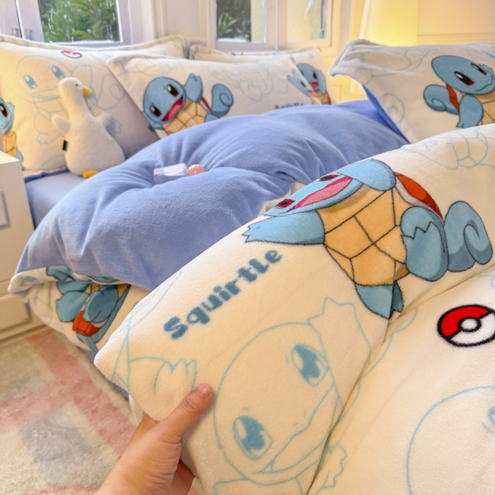 91家纺网 家纺一手货源 找家纺 （总）徕米家居 2025新款双面牛奶绒卡通印花四件套