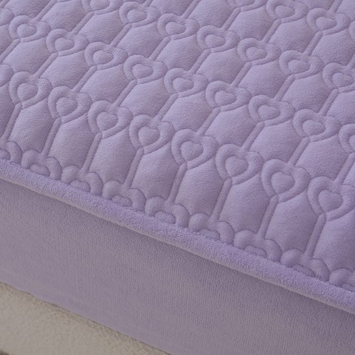 91家纺网 家纺一手货源 找家纺 怡源梦  2025新款夹棉床笠-甜心公主系列 紫色