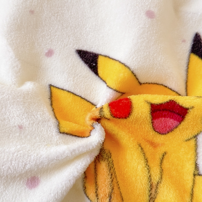 91家纺网 家纺一手货源 找家纺 徕米家居 2025新款双面牛奶绒卡通印花四件套 波点皮卡丘