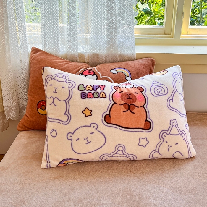 91家纺网 家纺一手货源 找家纺 徕米家居 2025新款双面牛奶绒卡通印花四件套 可爱卡皮吧啦