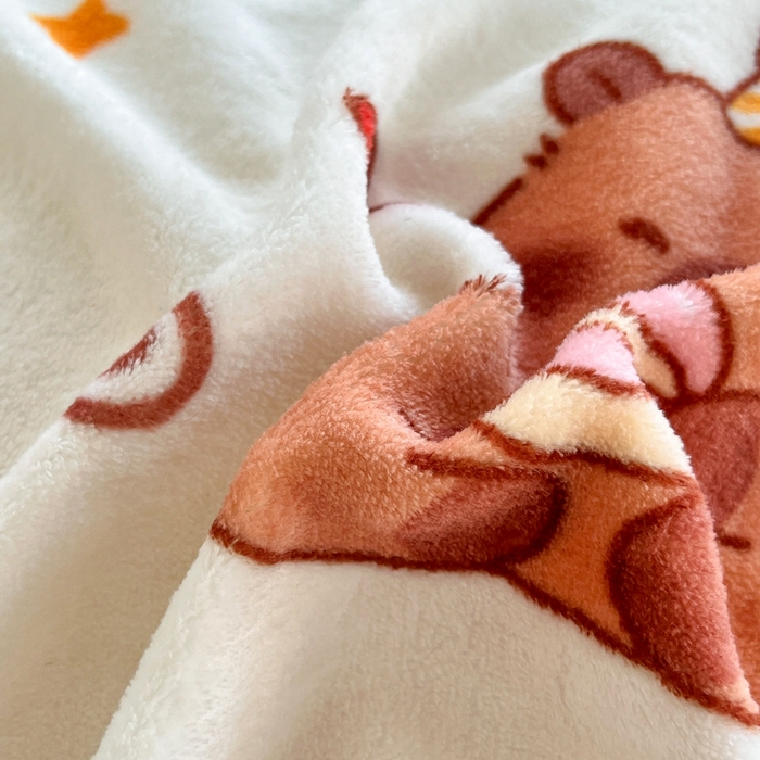 91家纺网 家纺一手货源 找家纺 徕米家居 2025新款双面牛奶绒卡通印花四件套 条纹卡皮吧啦