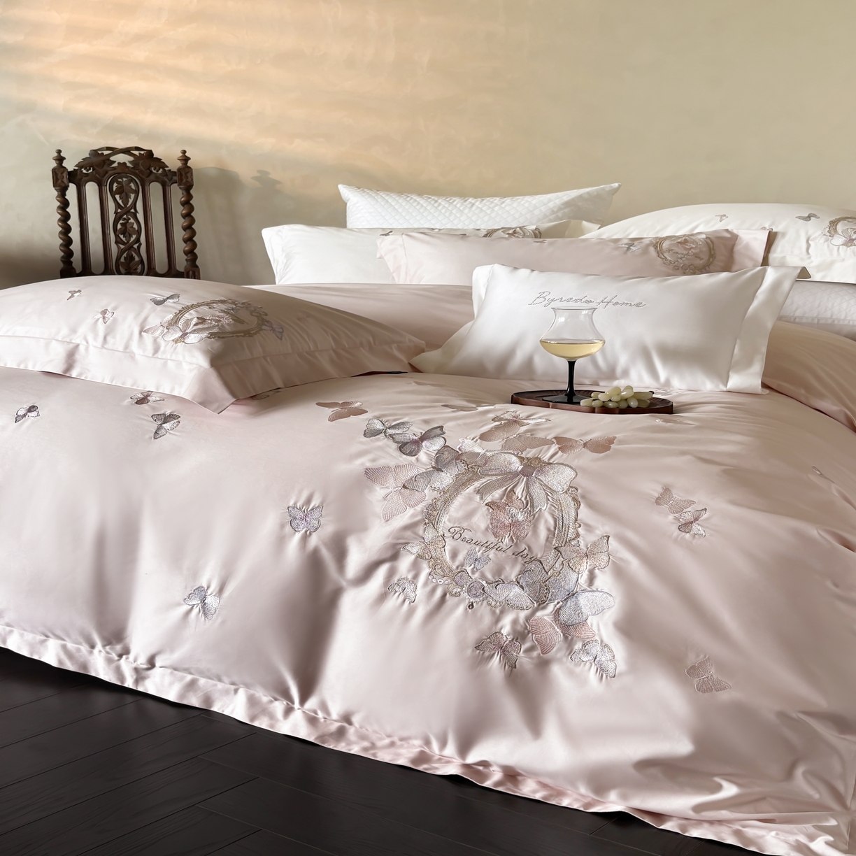 91家纺网 家纺一手货源 找家纺 馨蕊家居 2025新款四件套-花棠新 棉花棠-蔷薇粉