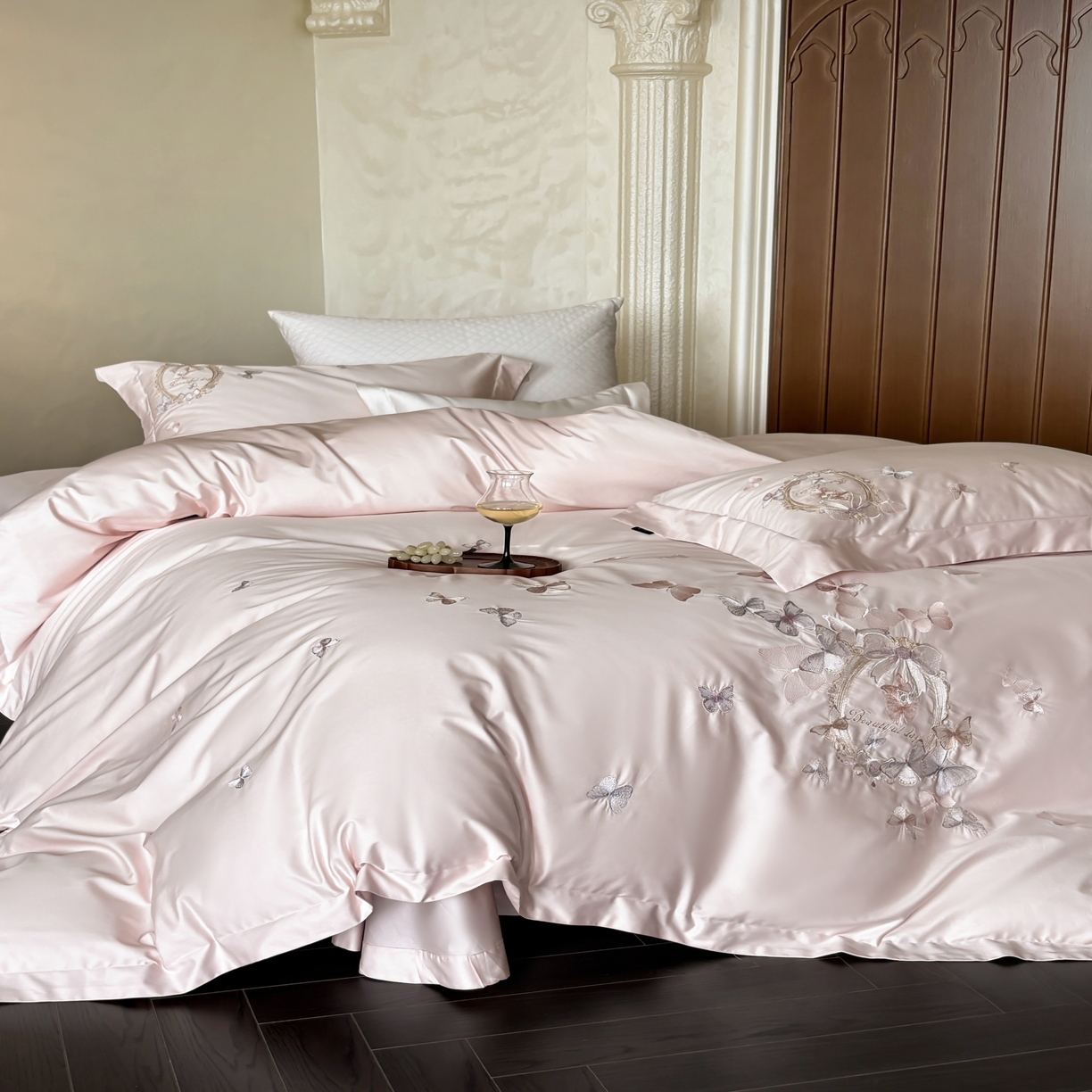 91家纺网 家纺一手货源 找家纺 馨蕊家居 2025新款四件套-花棠新 棉花棠-蔷薇粉