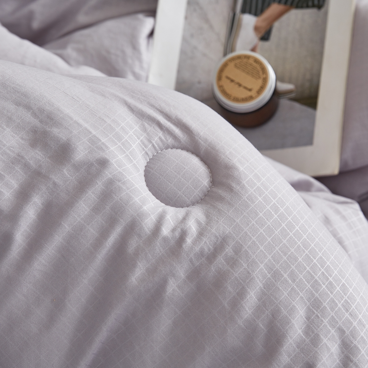 91家纺网 家纺一手货源 找家纺 帕芬鸟家纺 2025新款无染柔软大豆纤维被子被芯 无染灰色