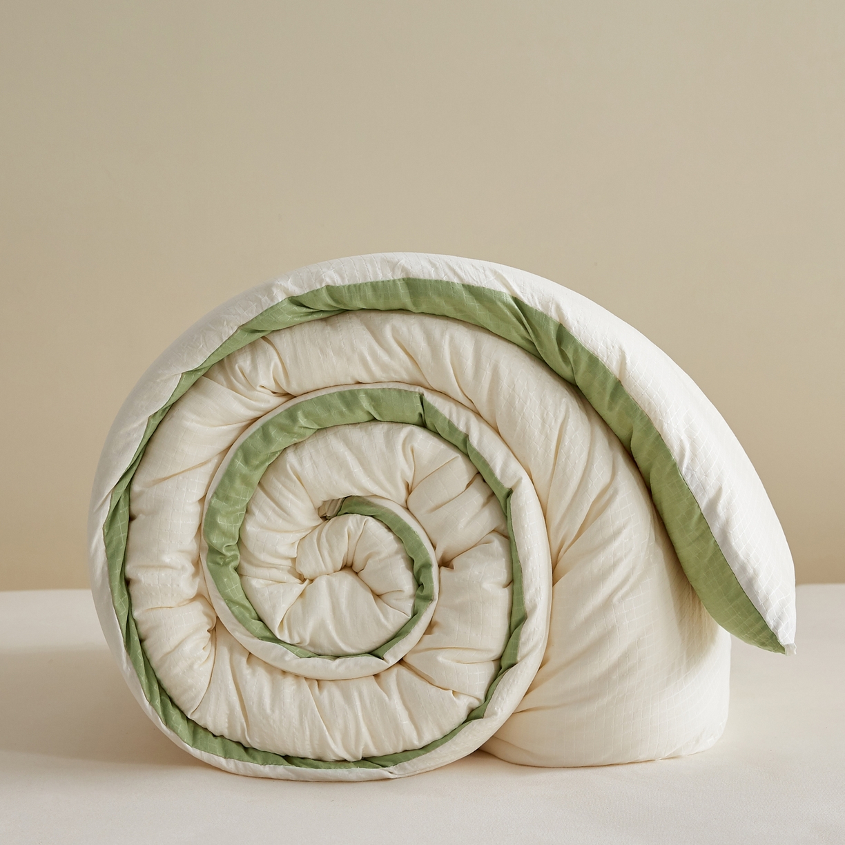 91家纺网 家纺一手货源 找家纺 帕芬鸟家纺 2025新款无染柔软大豆纤维被子被芯 无染米拼绿