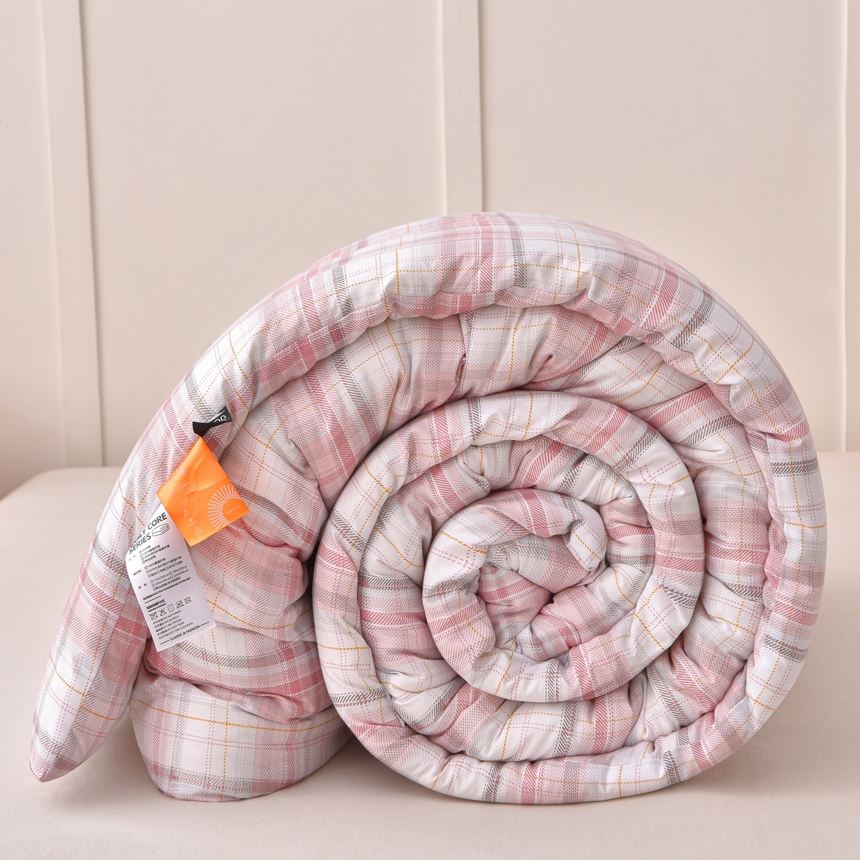 91家纺网 家纺一手货源 找家纺 （总）苏迪网销供货 2025新款被子无印风格冬被水洗棉格子春秋被褥子