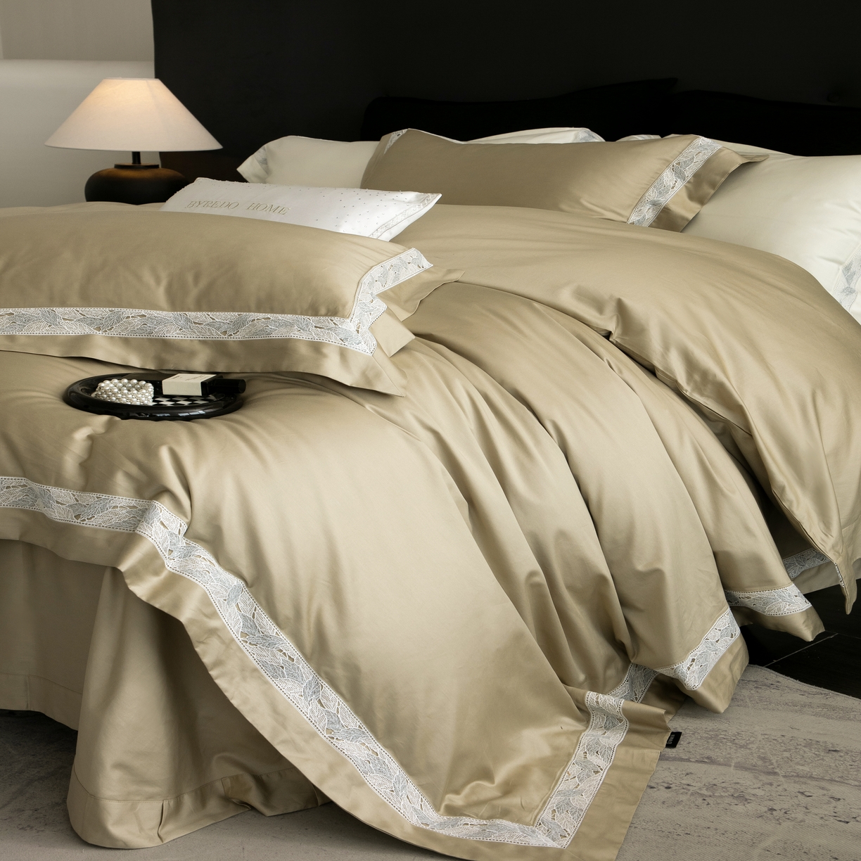 91家纺网 家纺一手货源 找家纺 馨蕊家居 2025秋冬新品100支高定系列-棉森蔓（会员-20）（礼盒塑封包装） 券后控价：368/388 棉森蔓-灰湖绿