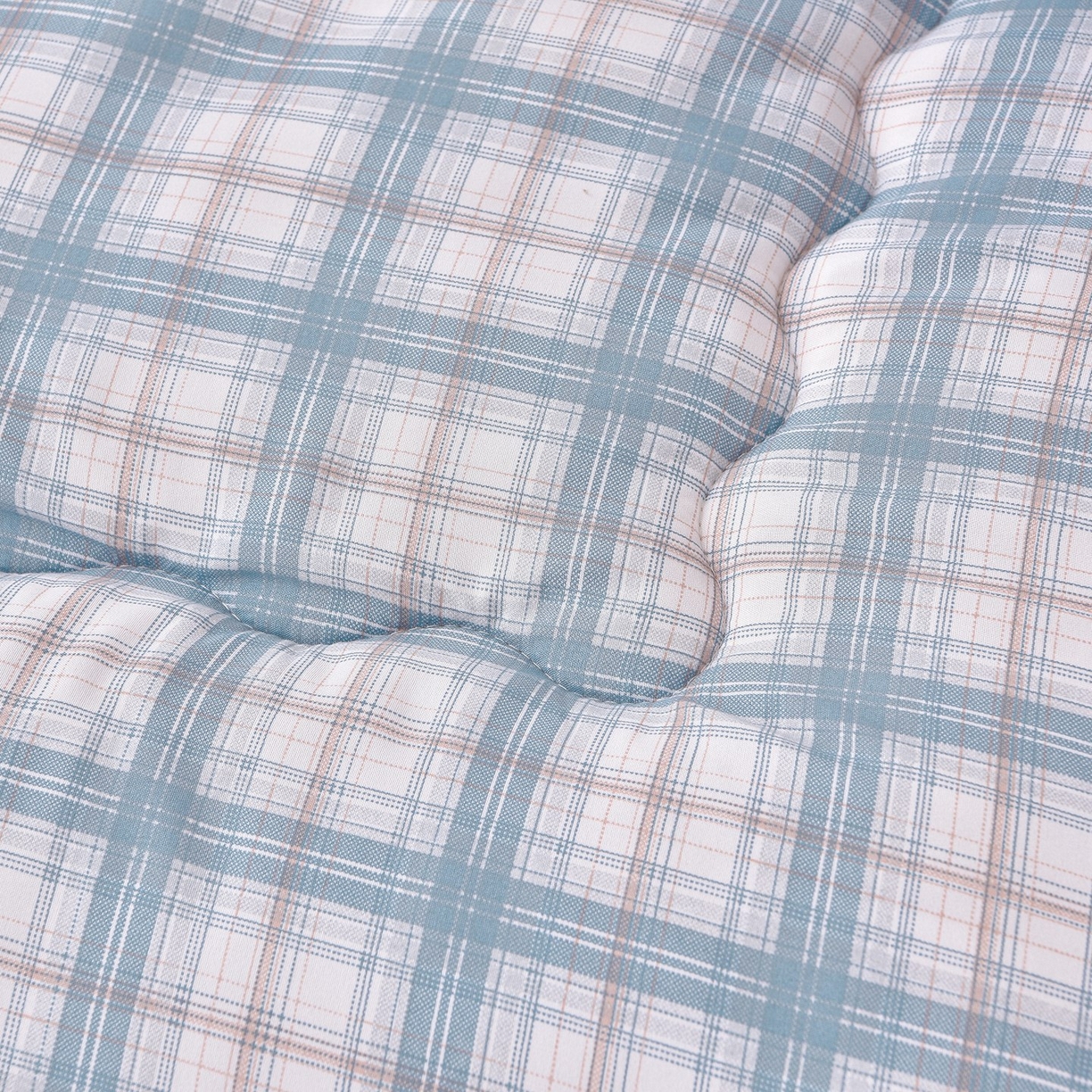 91家纺网 家纺一手货源 找家纺 苏迪网销供货 2025新款被子无印风格冬被水洗棉格子春秋被褥子 无印格～蓝