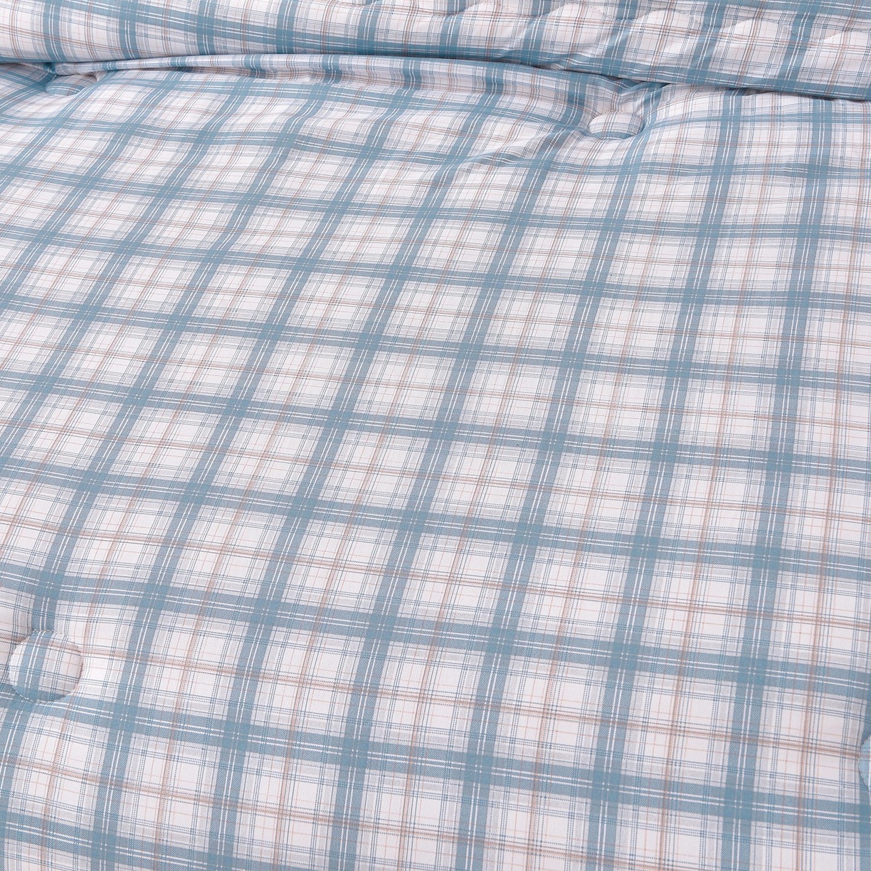 91家纺网 家纺一手货源 找家纺 苏迪网销供货 2025新款被子无印风格冬被水洗棉格子春秋被褥子 无印格～蓝