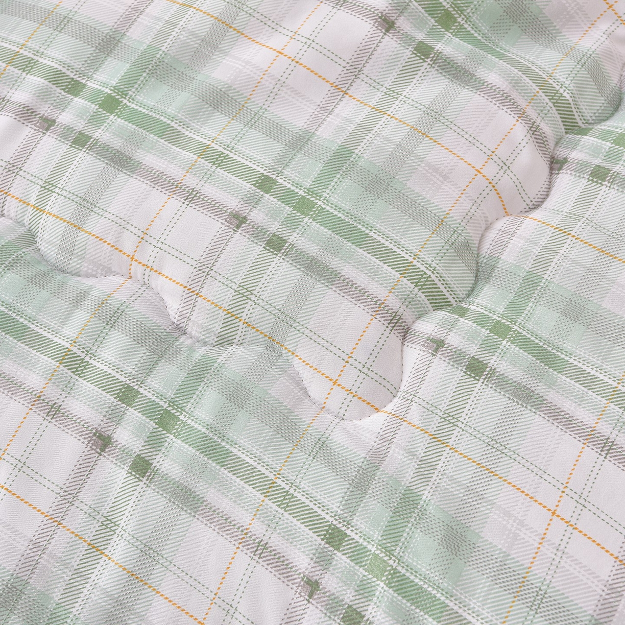 91家纺网 家纺一手货源 找家纺 苏迪网销供货 2025新款被子无印风格冬被水洗棉格子春秋被褥子 无印格～绿