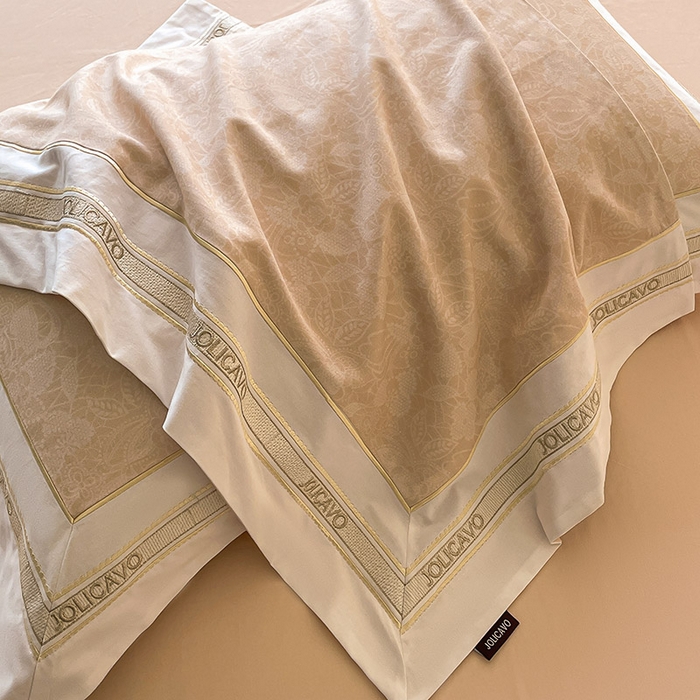 91家纺网 家纺一手货源 找家纺 2025年新款秋冬加厚A类全棉磨毛双面保暖四件套纯棉数码印花全工艺刺绣轻奢风床上用品 香颂黄