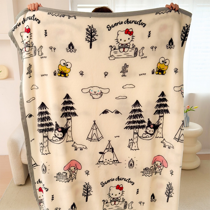 91家纺网 家纺一手货源 找家纺 初念 2025新款正版三丽鸥双面印花牛奶绒多功能四季款毛毯空调毯（撸猫触感，双倍柔软）（提供买家秀） 舒芙蕾-欧欧家族