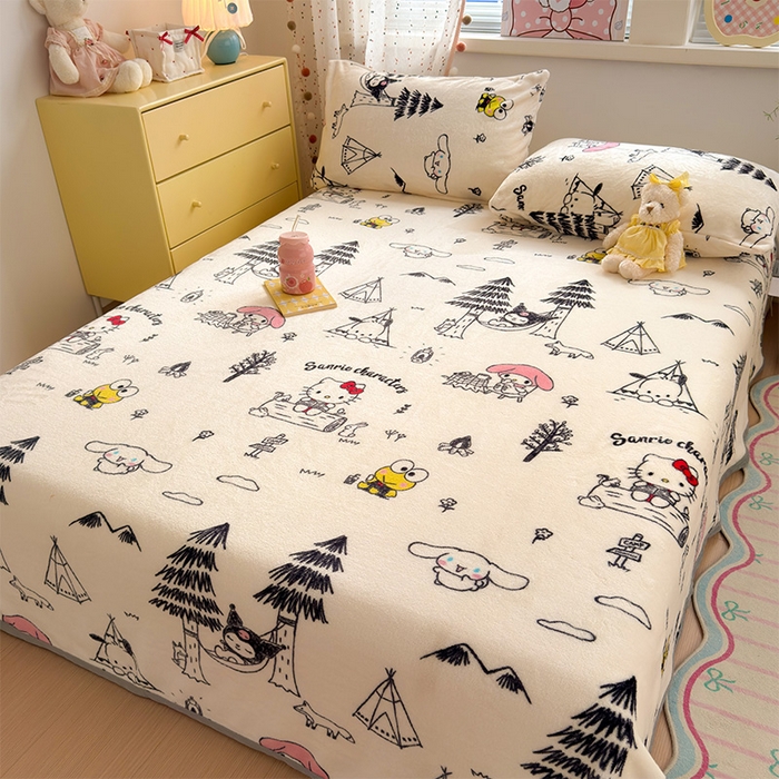 91家纺网 家纺一手货源 找家纺 初念 2025新款正版三丽鸥双面印花牛奶绒多功能四季款毛毯空调毯（撸猫触感，双倍柔软）（提供买家秀） 舒芙蕾-欧欧家族