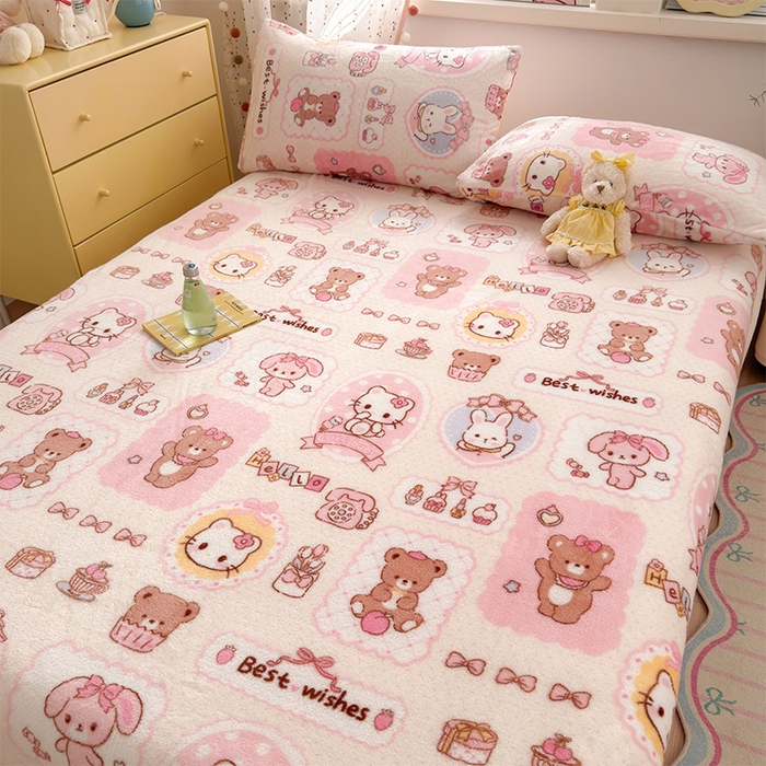 91家纺网 家纺一手货源 找家纺 （总）初念 2025新款正版三丽鸥双面印花牛奶绒多功能四季款毛毯空调毯（撸猫触感，双倍柔软）（提供买家秀）