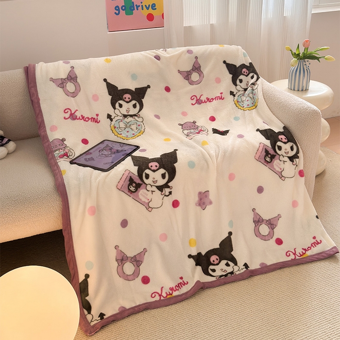 91家纺网 家纺一手货源 找家纺 初念 2025新款正版三丽鸥双面印花牛奶绒多功能四季款毛毯空调毯（撸猫触感，双倍柔软）（提供买家秀） 舒芙蕾-星星库洛米