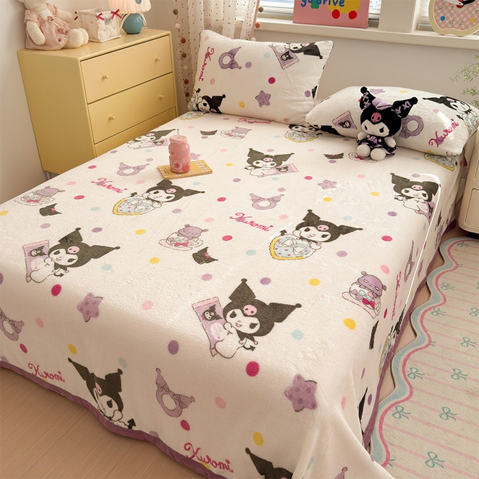 91家纺网 家纺一手货源 找家纺 初念 2025新款正版三丽鸥双面印花牛奶绒多功能四季款毛毯空调毯（撸猫触感，双倍柔软）（提供买家秀） 舒芙蕾-星星库洛米