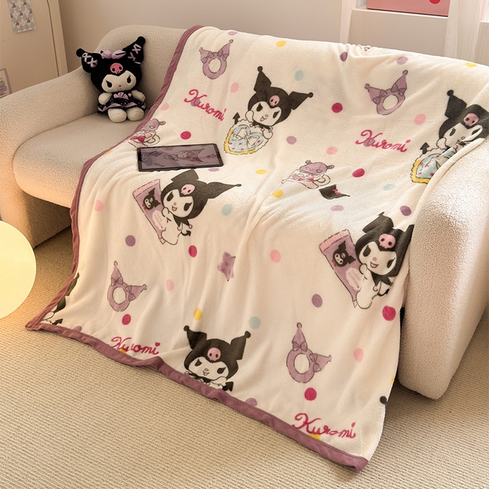 91家纺网 家纺一手货源 找家纺 初念 2025新款正版三丽鸥双面印花牛奶绒多功能四季款毛毯空调毯（撸猫触感，双倍柔软）（提供买家秀） 舒芙蕾-星星库洛米