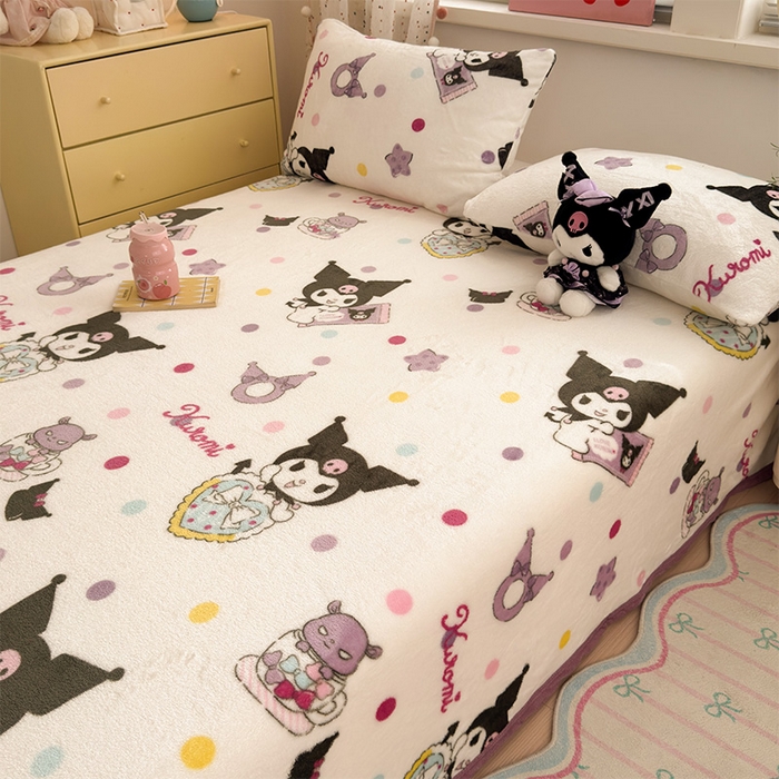 91家纺网 家纺一手货源 找家纺 初念 2025新款正版三丽鸥双面印花牛奶绒多功能四季款毛毯空调毯（撸猫触感，双倍柔软）（提供买家秀） 舒芙蕾-星星库洛米