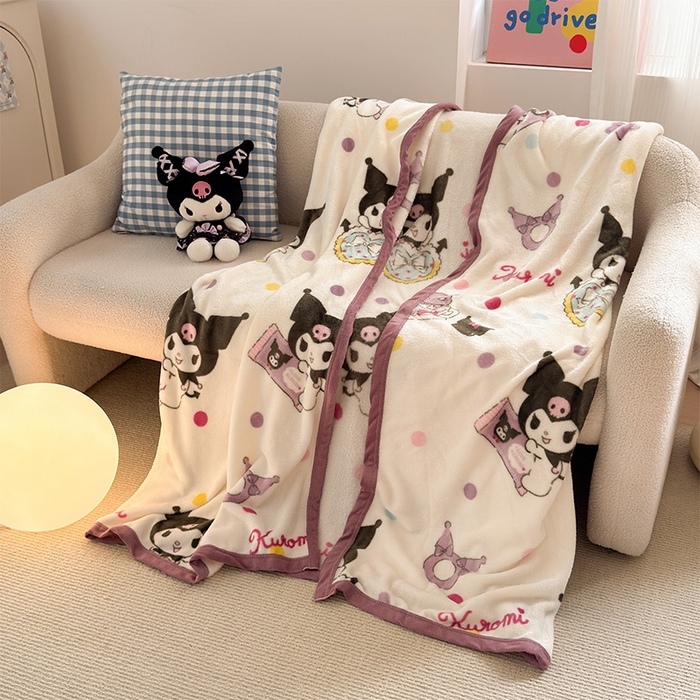 91家纺网 家纺一手货源 找家纺 初念 2025新款正版三丽鸥双面印花牛奶绒多功能四季款毛毯空调毯（撸猫触感，双倍柔软）（提供买家秀） 舒芙蕾-星星库洛米