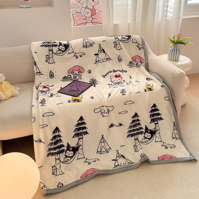 91家纺网 家纺一手货源 找家纺 初念 2025新款正版三丽鸥双面印花牛奶绒多功能四季款毛毯空调毯（撸猫触感，双倍柔软）（提供买家秀） 舒芙蕾-欧欧家族