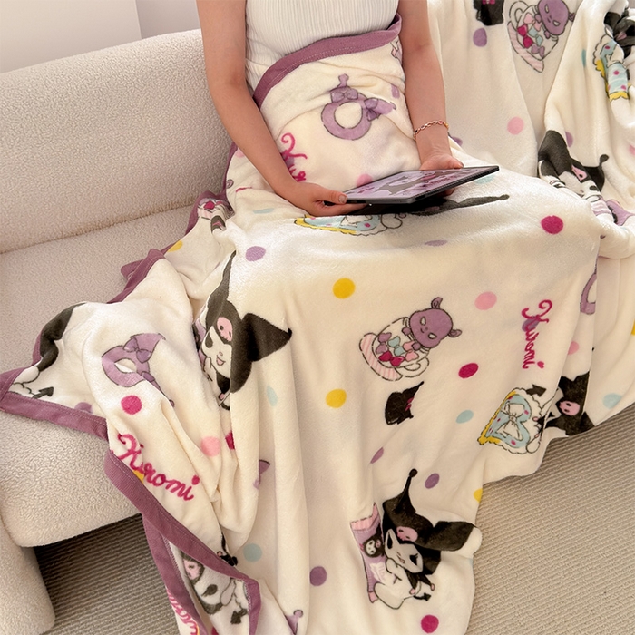 91家纺网 家纺一手货源 找家纺 初念 2025新款正版三丽鸥双面印花牛奶绒多功能四季款毛毯空调毯（撸猫触感，双倍柔软）（提供买家秀） 舒芙蕾-星星库洛米