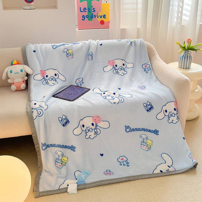 91家纺网 家纺一手货源 找家纺 初念 2025新款正版三丽鸥双面印花牛奶绒多功能四季款毛毯空调毯（撸猫触感，双倍柔软）（提供买家秀） 舒芙蕾-帕恰勾勾