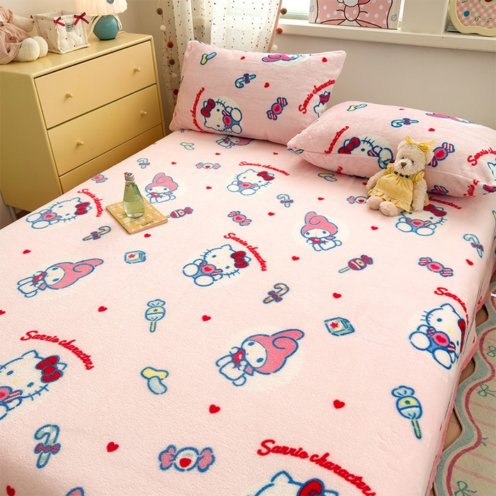 91家纺网 家纺一手货源 找家纺 初念 2025新款正版三丽鸥双面印花牛奶绒多功能四季款毛毯空调毯（撸猫触感，双倍柔软）（提供买家秀） 舒芙蕾-棉花美乐蒂