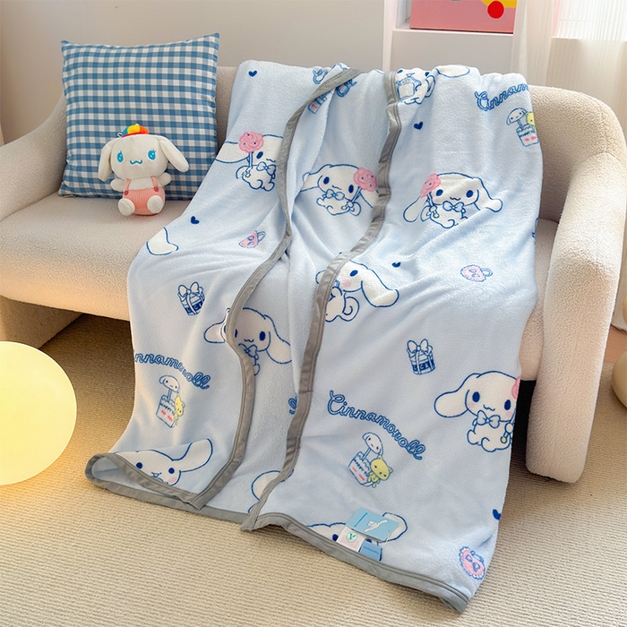 91家纺网 家纺一手货源 找家纺 初念 2025新款正版三丽鸥双面印花牛奶绒多功能四季款毛毯空调毯（撸猫触感，双倍柔软）（提供买家秀） 舒芙蕾-帕恰勾勾