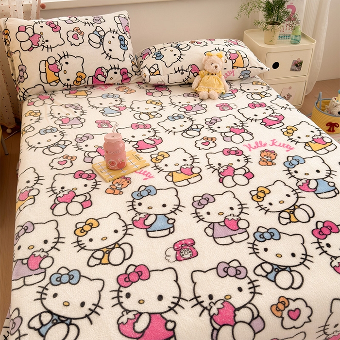 91家纺网 家纺一手货源 找家纺 初念 2025新款正版三丽鸥双面印花牛奶绒多功能四季款毛毯空调毯（撸猫触感，双倍柔软）（提供买家秀） 舒芙蕾-kt日记