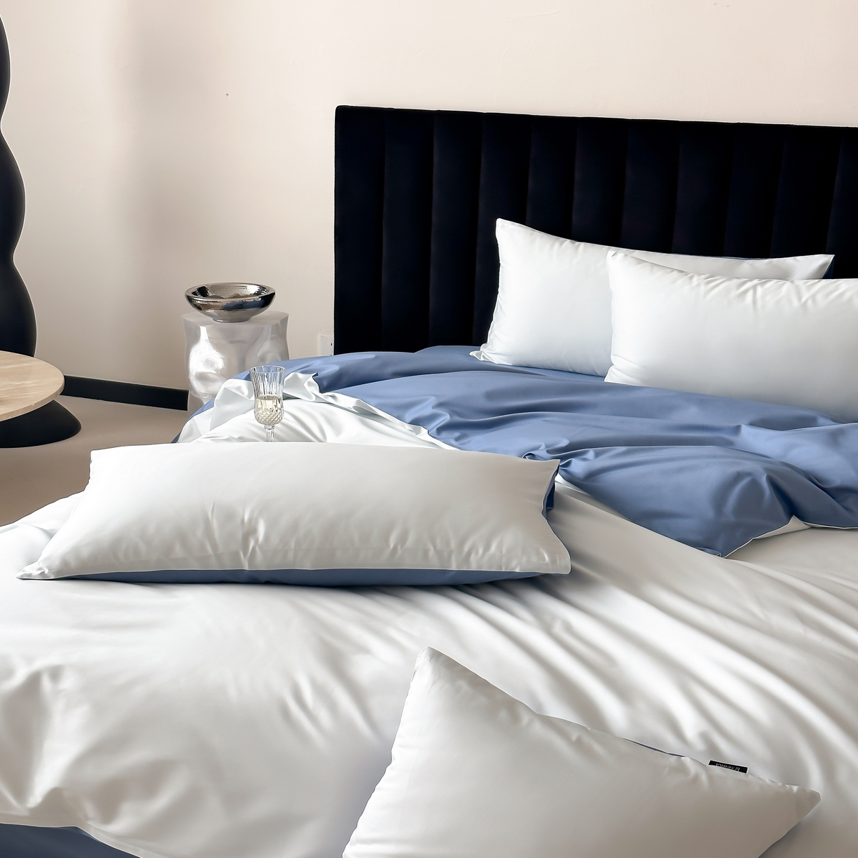 91家纺网 家纺一手货源 找家纺 馨蕊家居 2025春夏新品100S高奢简约长绒棉系列-棉拾光（非会员+20） 控价：不低于218/248/268 棉拾光-北卡蓝