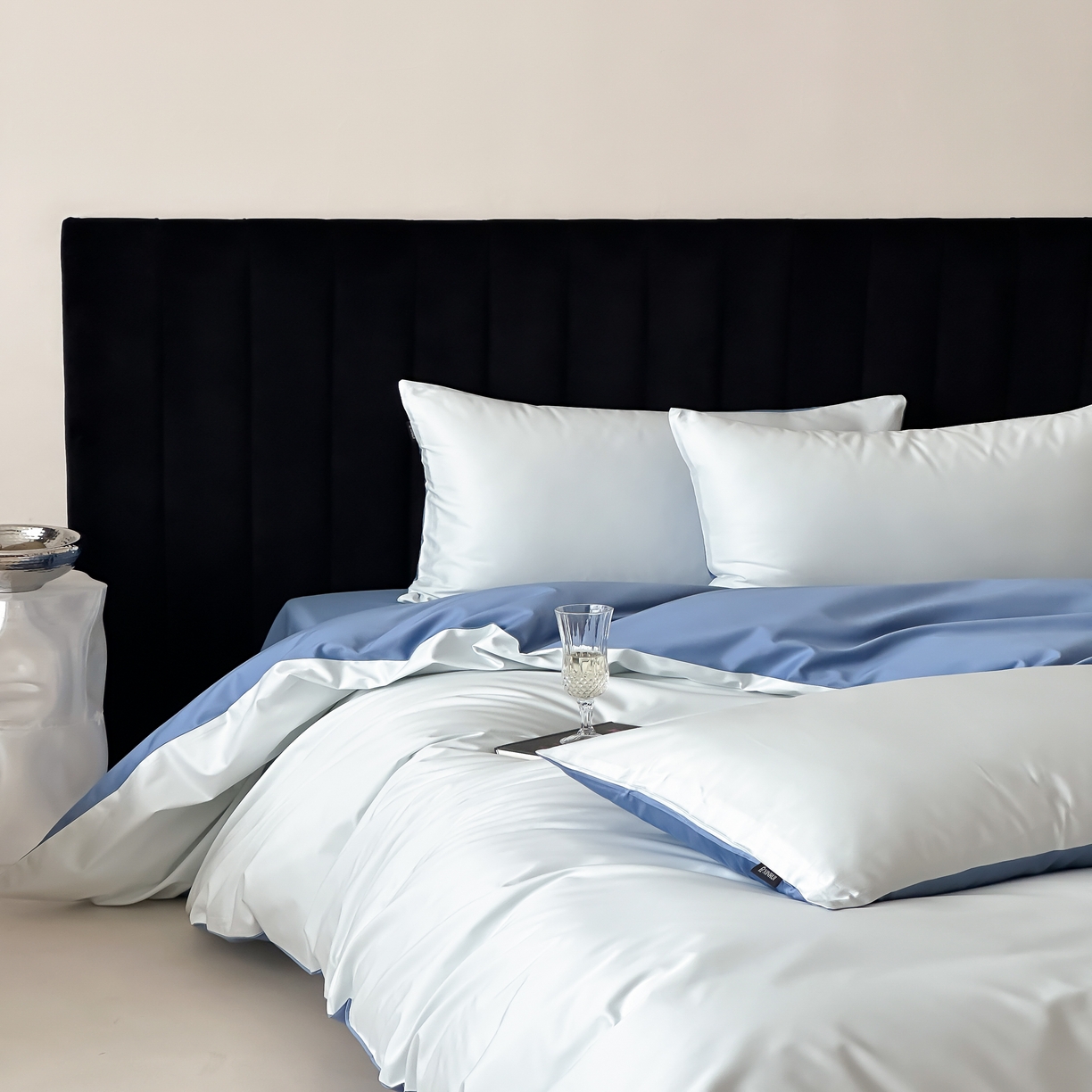 91家纺网 家纺一手货源 找家纺 馨蕊家居 2025春夏新品100S高奢简约长绒棉系列-棉拾光（非会员+20） 控价：不低于218/248/268 棉拾光-北卡蓝