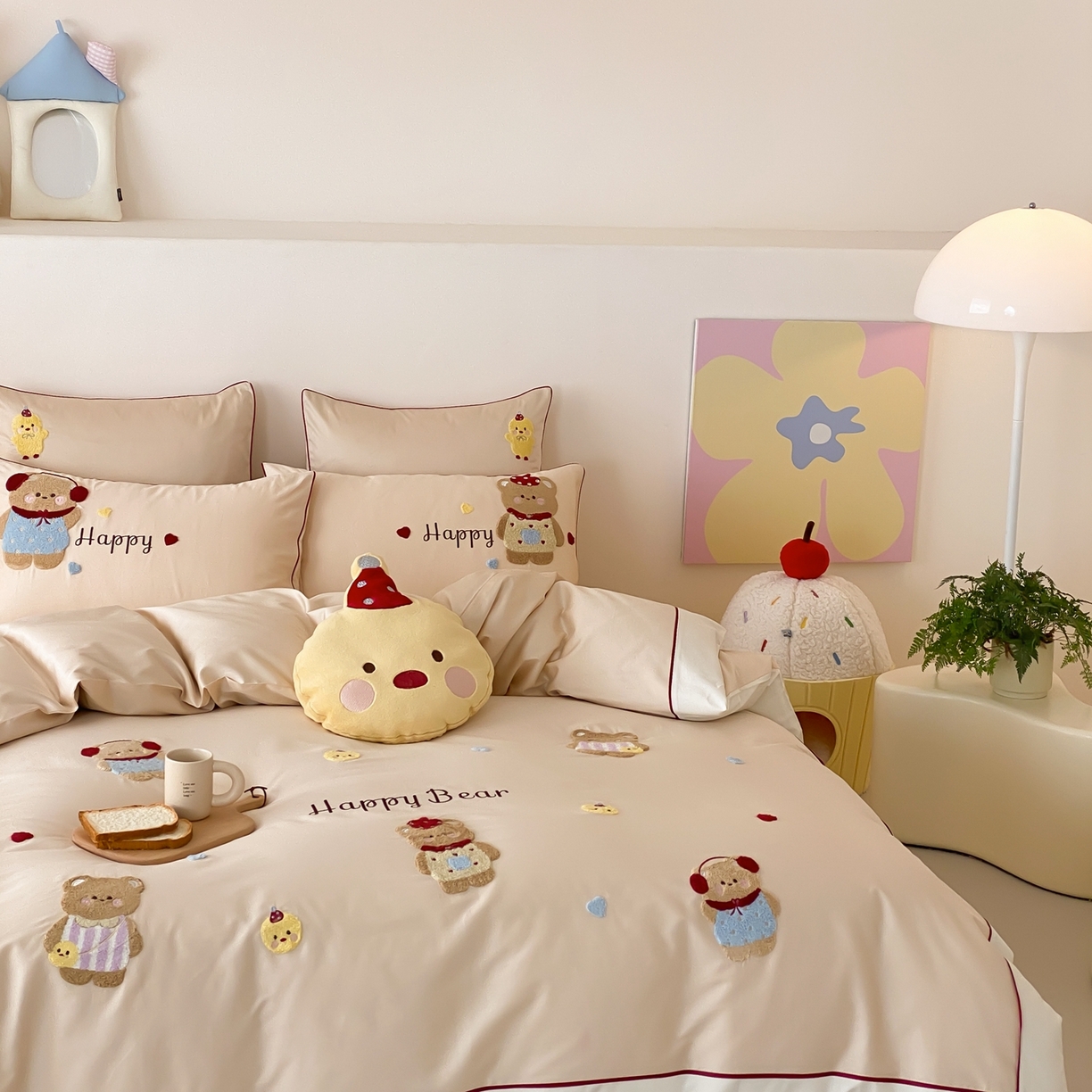 91家纺网 家纺一手货源 找家纺 （总）馨蕊家居 2025秋冬新品100支卡通高定系列棉卡通-奶油泡芙（会员-20） 控价：328/388/408 劵后控价：不低于298/358/378