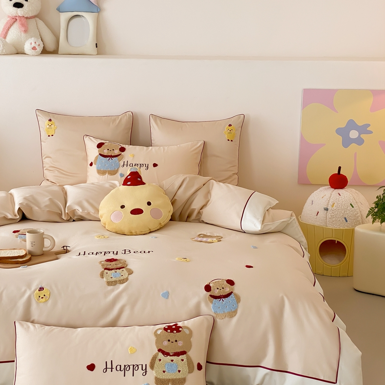 91家纺网 家纺一手货源 找家纺 （总）馨蕊家居 2025秋冬新品100支卡通高定系列棉卡通-奶油泡芙（会员-20） 控价：328/388/408 劵后控价：不低于298/358/378