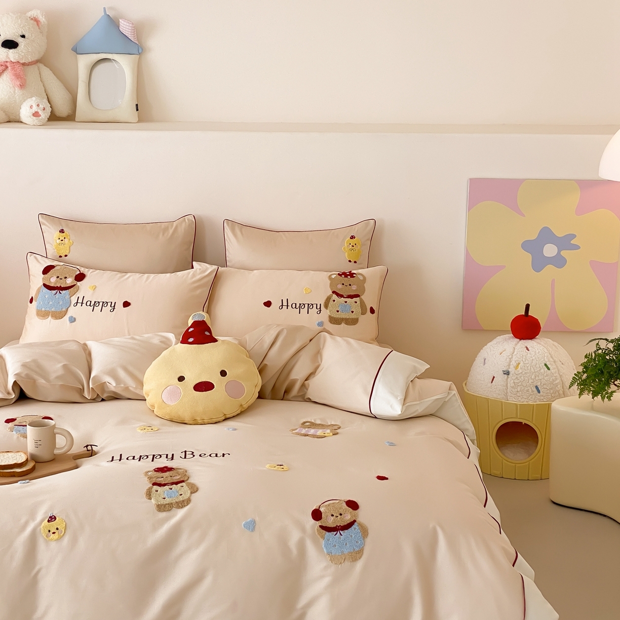 91家纺网 家纺一手货源 找家纺 （总）馨蕊家居 2025秋冬新品100支卡通高定系列棉卡通-奶油泡芙（会员-20） 控价：328/388/408 劵后控价：不低于298/358/378