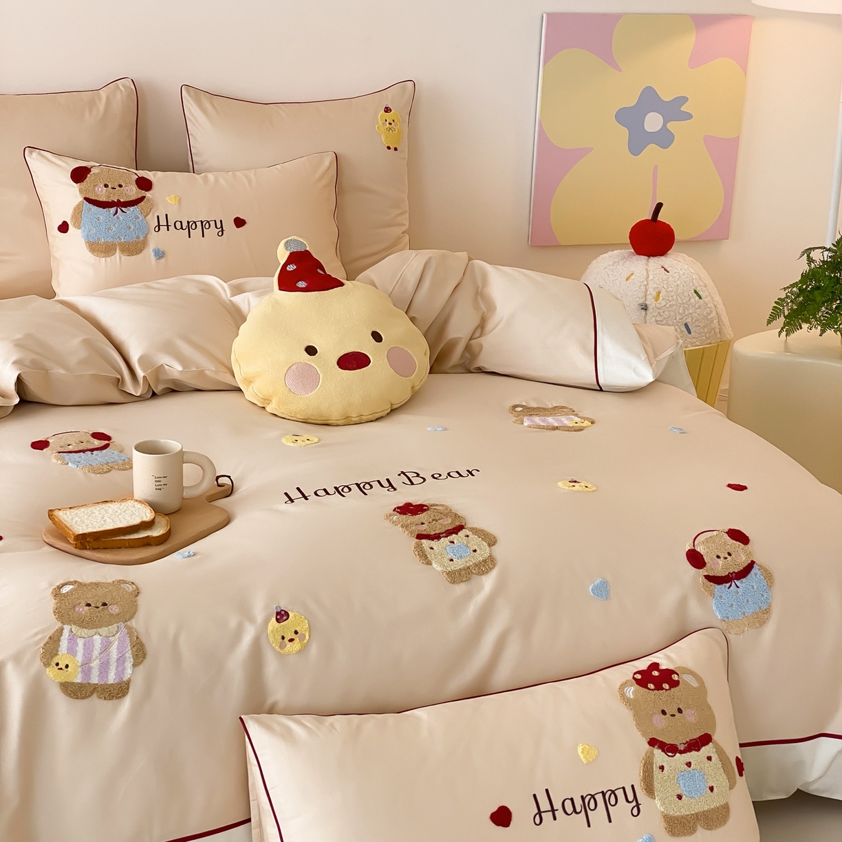 91家纺网 家纺一手货源 找家纺 （总）馨蕊家居 2025秋冬新品100支卡通高定系列棉卡通-奶油泡芙（会员-20） 控价：328/388/408 劵后控价：不低于298/358/378