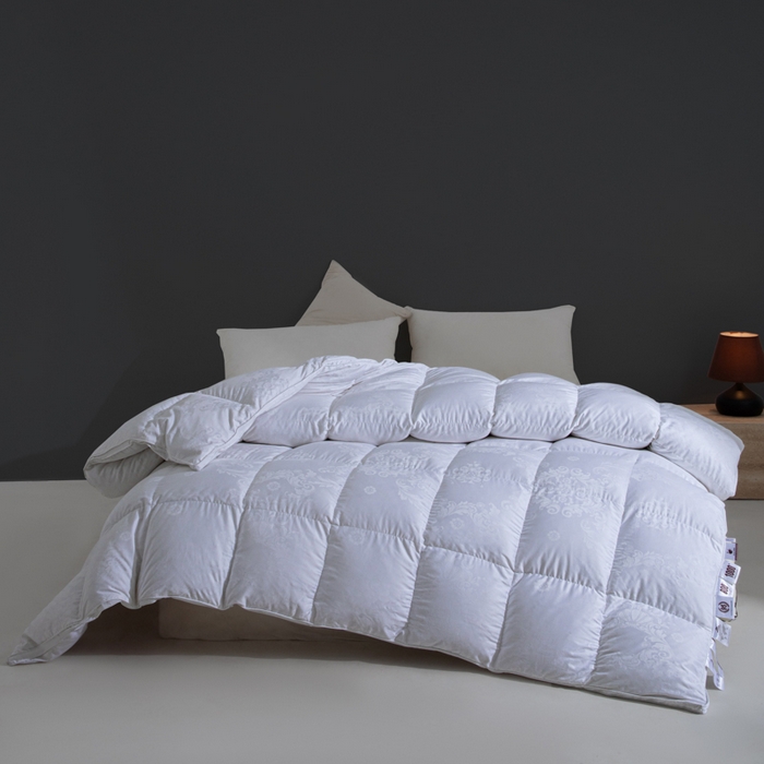 缔莱（十三铭）被业 2025新款柔赛丝提花羽毛被被子被芯 立体提花-白色