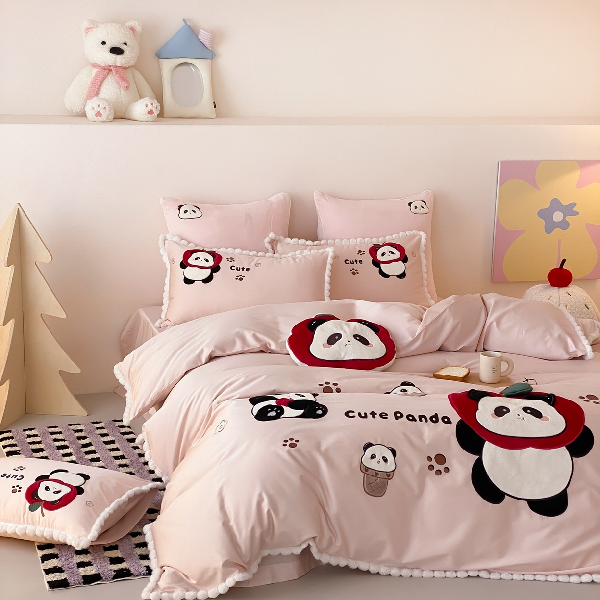 （总）馨蕊家居 2025秋冬新品100支卡通高定系列棉卡通-软萌奶球（会员-20） 控价：328/388/408 劵后控价：不低于298/358/378