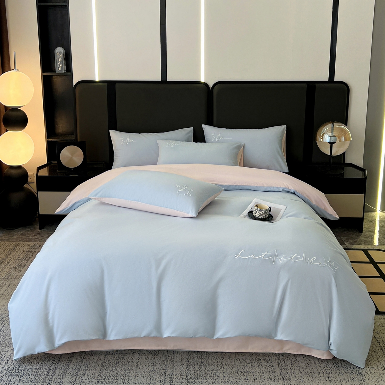 91家纺网 家纺一手货源 找家纺 （总）有点武功  2025新款全棉纯色刺绣磨毛四件套（控价每个尺寸+30元）