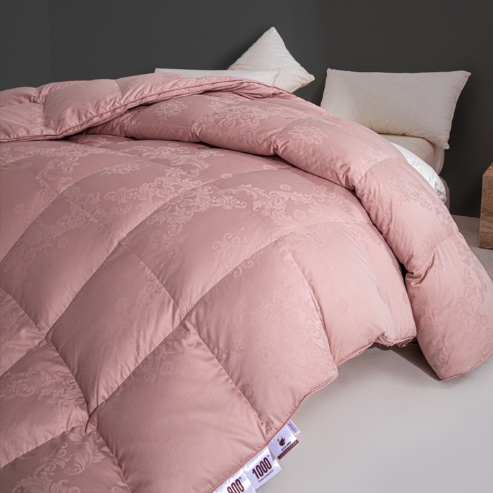 91家纺网 家纺一手货源 找家纺 缔莱（十三铭）被业 2025新款柔赛丝提花羽毛被被子被芯 立体提花-豆沙
