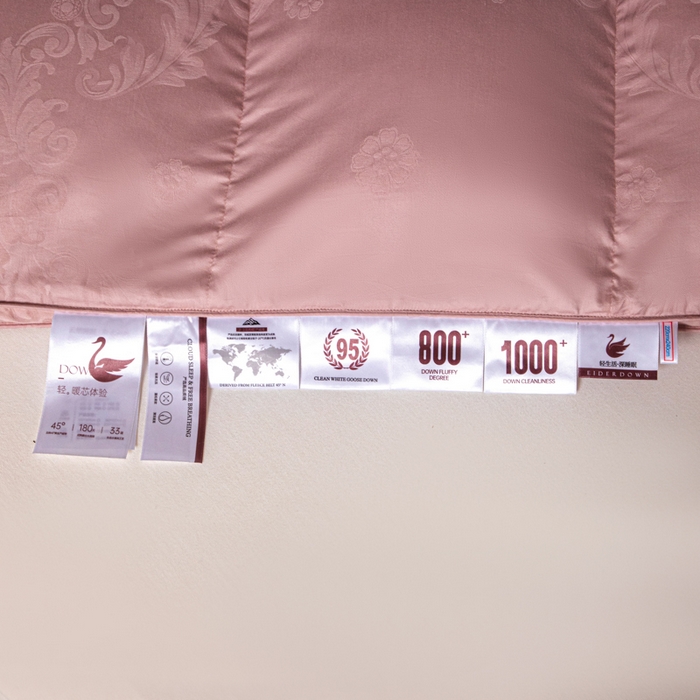 91家纺网 家纺一手货源 找家纺 缔莱（十三铭）被业 2025新款柔赛丝提花羽毛被被子被芯 立体提花-豆沙