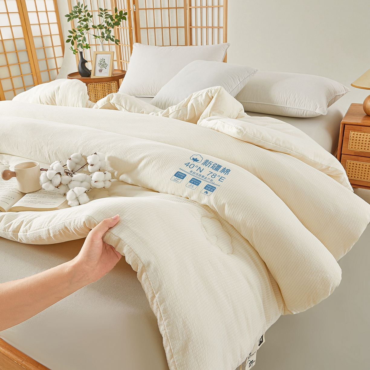 91家纺网 家纺一手货源 找家纺 （总）熙宴家纺 2025新款云感泡芙提花新疆棉花被被子被芯