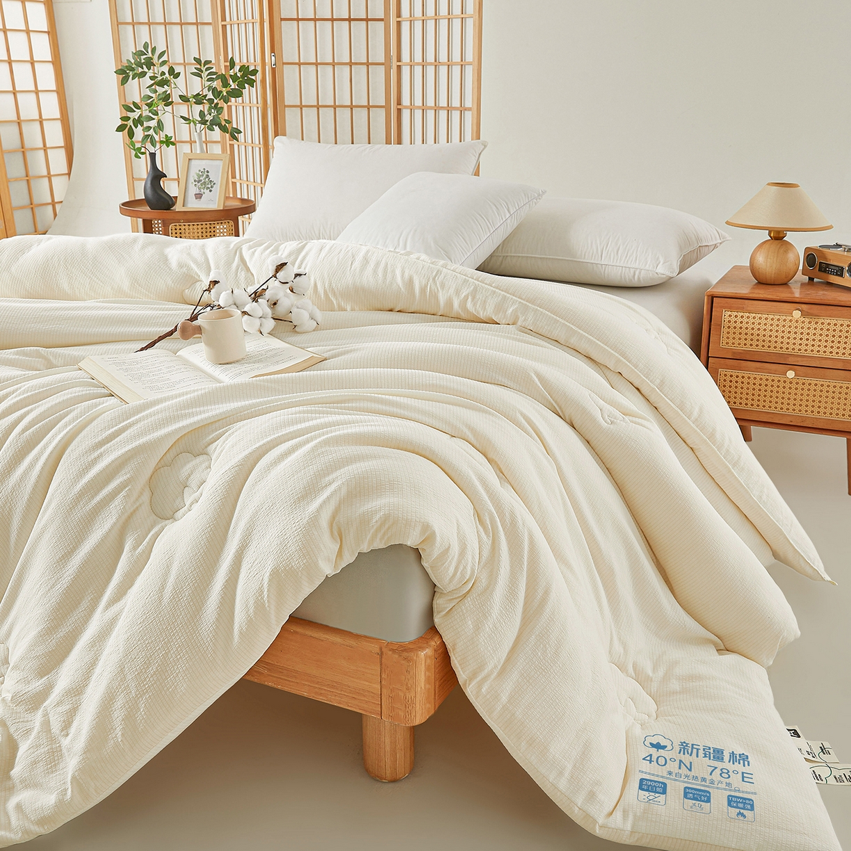 91家纺网 家纺一手货源 找家纺 （总）熙宴家纺 2025新款云感泡芙提花新疆棉花被被子被芯