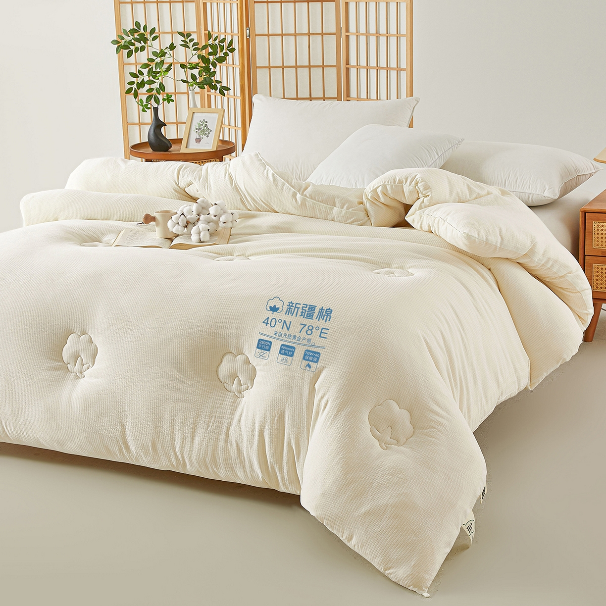 91家纺网 家纺一手货源 找家纺 （总）熙宴家纺 2025新款云感泡芙提花新疆棉花被被子被芯